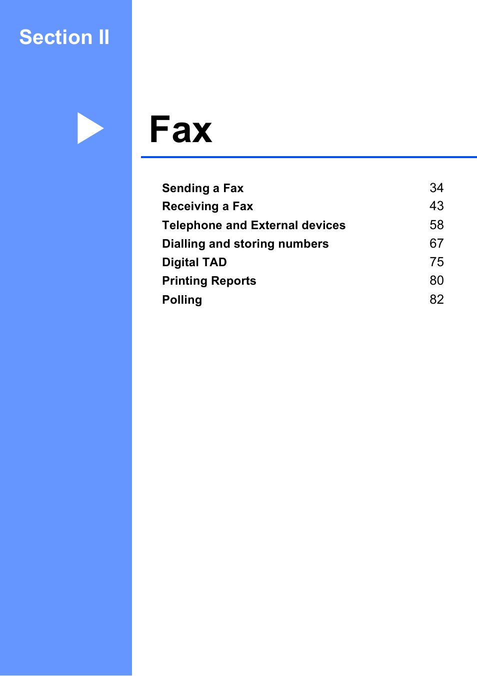 Section ii: fax, Section ii fax | Brother MFC 990cw User Manual | Page 45 / 227