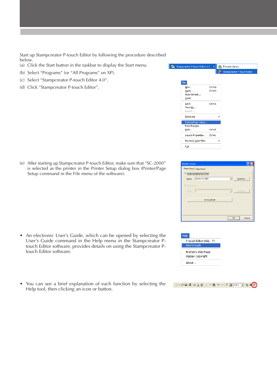 Stampcreator p-touch editor, Desigining a stamp (stampcreator p-touch editor) | Brother SC-2000 User Manual | Page 21 / 64