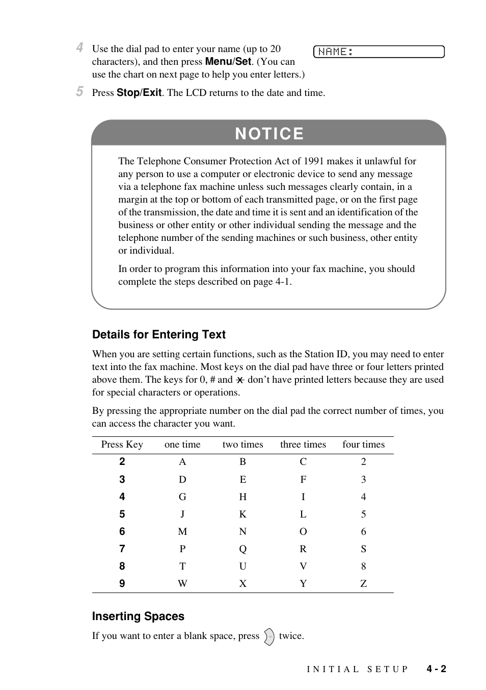 N ot i c e | Brother Fax-885MC User Manual | Page 37 / 108