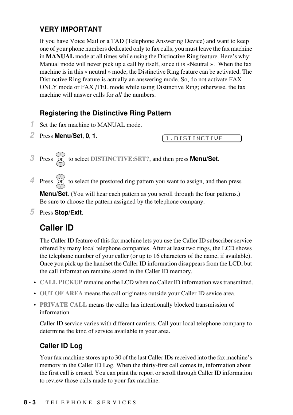 Caller id | Brother Fax-885MC User Manual | Page 64 / 108