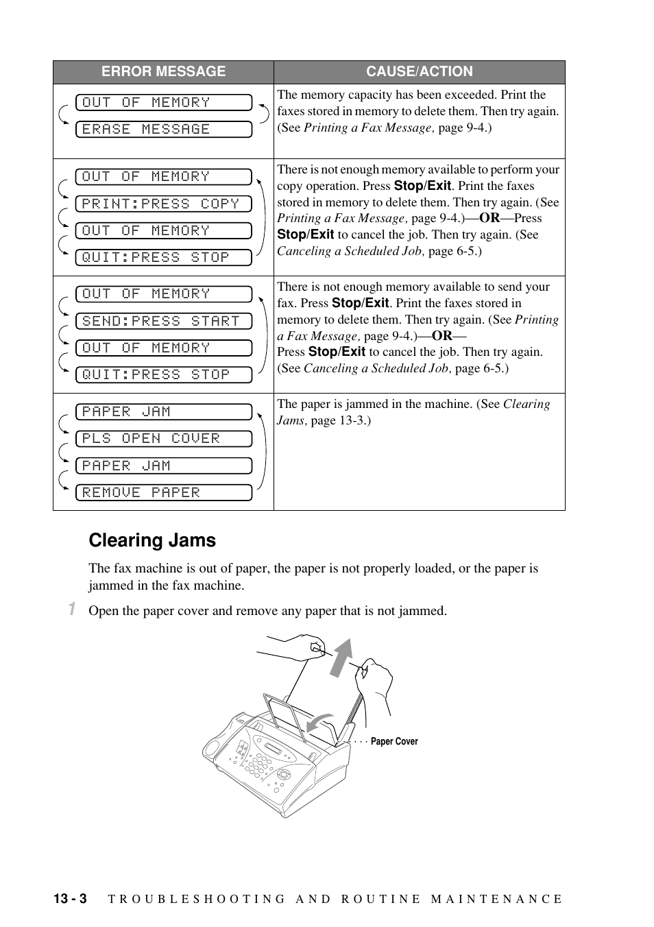 Clearing jams | Brother Fax-885MC User Manual | Page 92 / 108