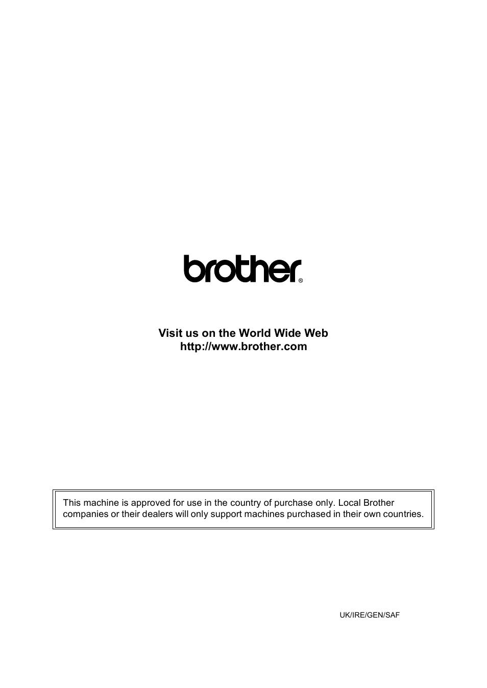 Brother uk/ire/gen/saf | Brother DCP-770CW User Manual | Page 113 / 113