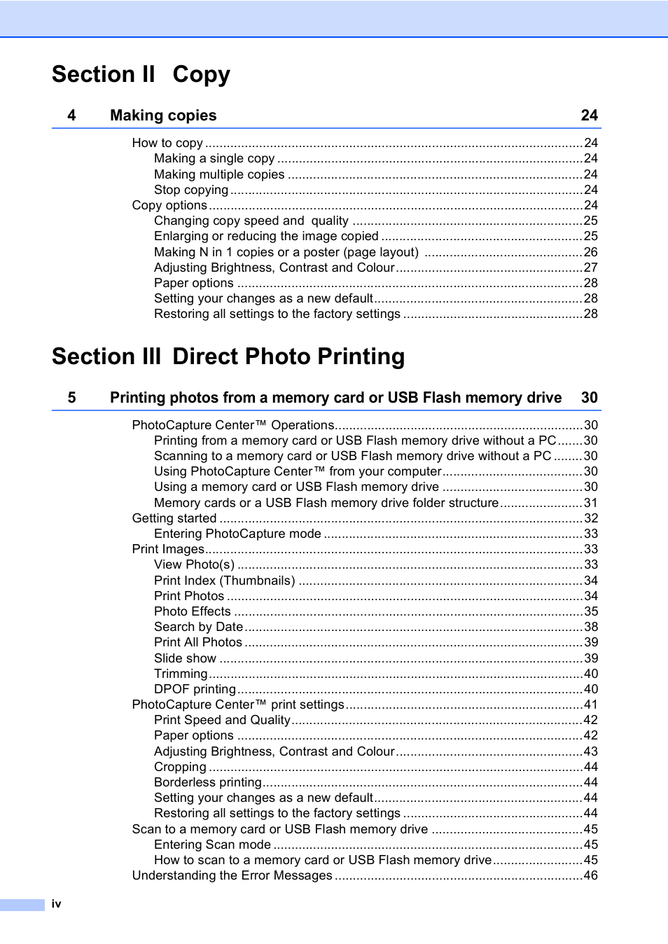 Brother DCP-770CW User Manual | Page 6 / 113
