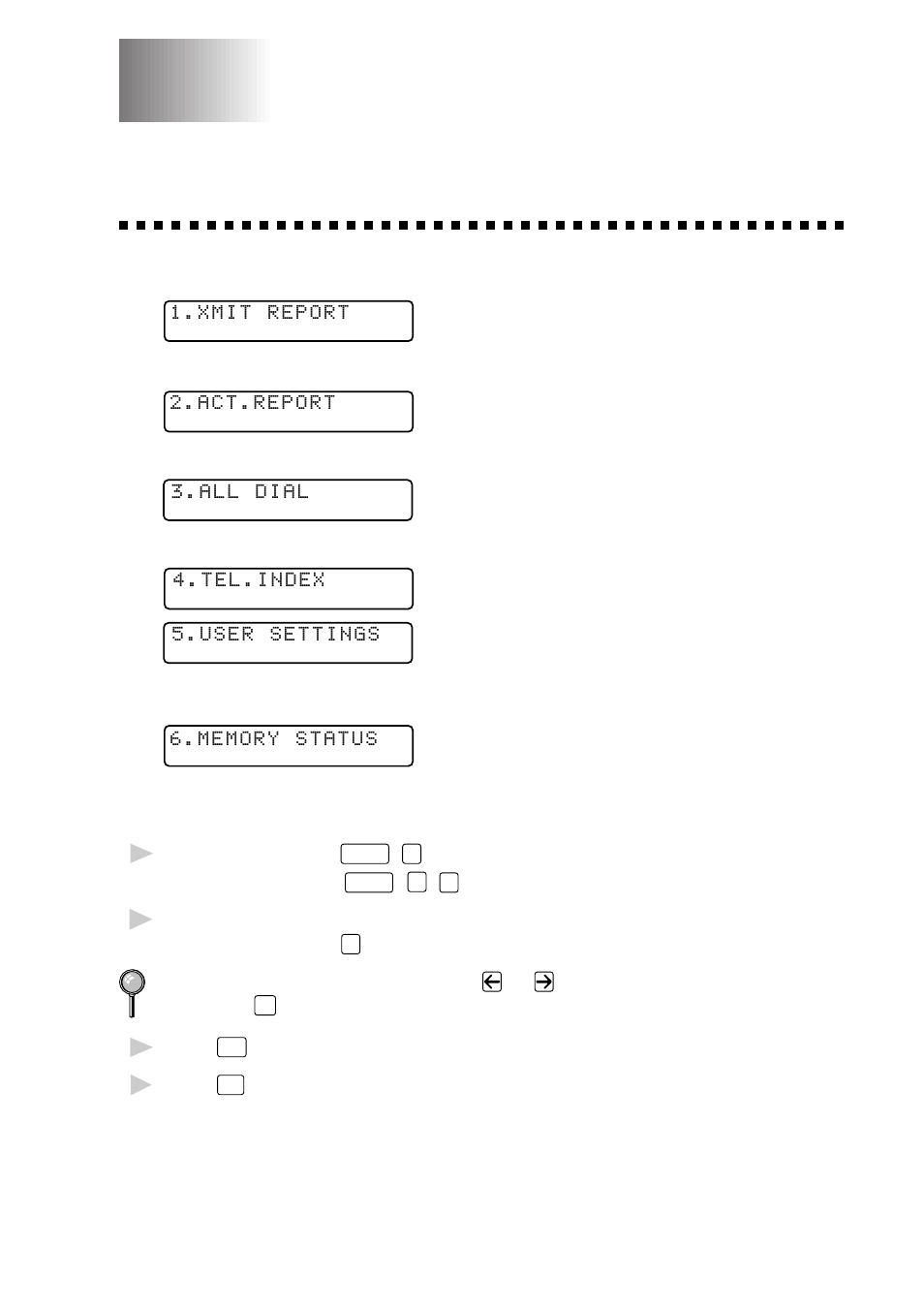 Printing reports, Mfc settings and activity, To print a report | Printing reports -1 mfc settings and activity -1, To print a report -1 | Brother MFC 8700 User Manual | Page 93 / 183