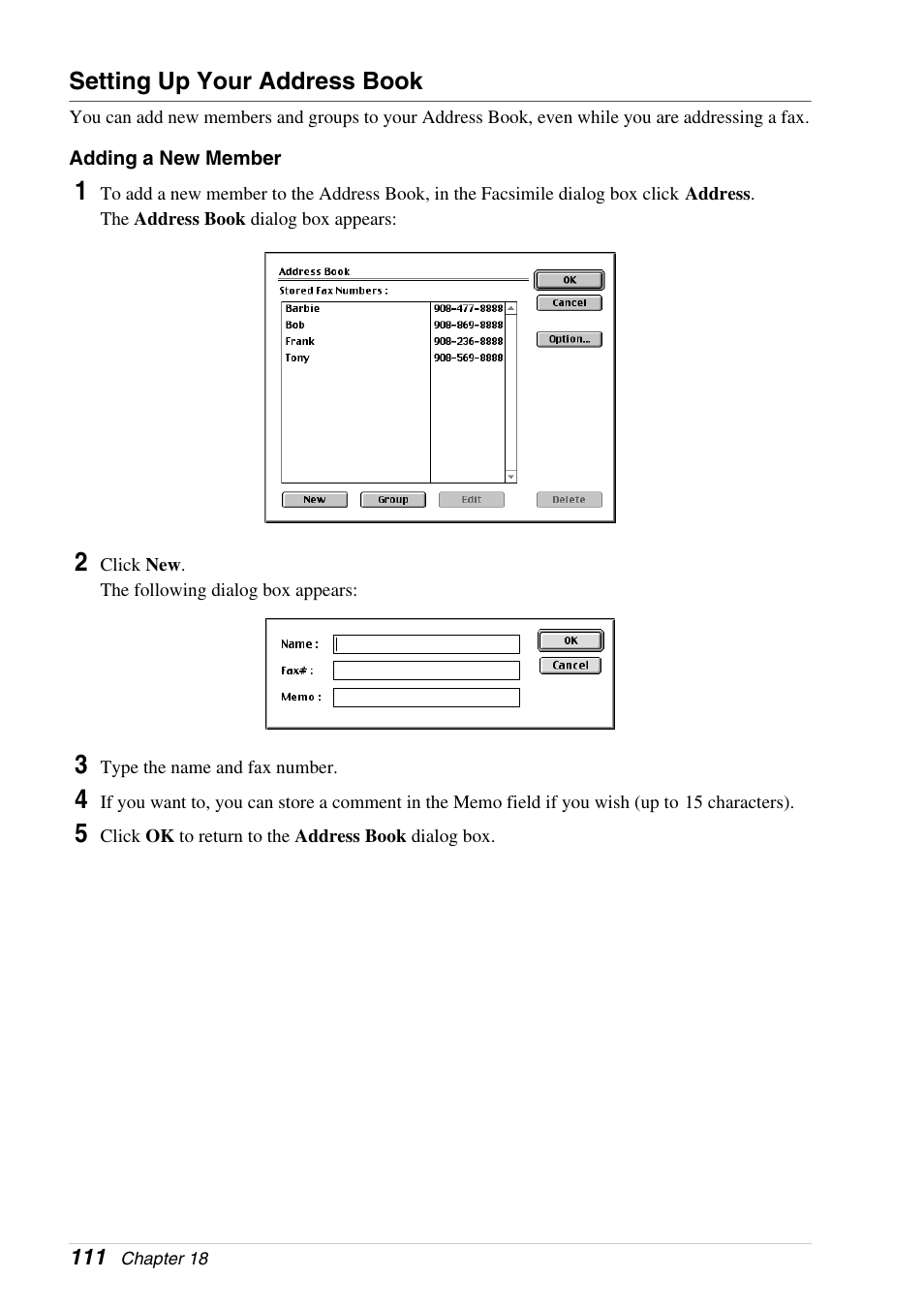 Setting up your address book | Brother 4800 User Manual | Page 122 / 174