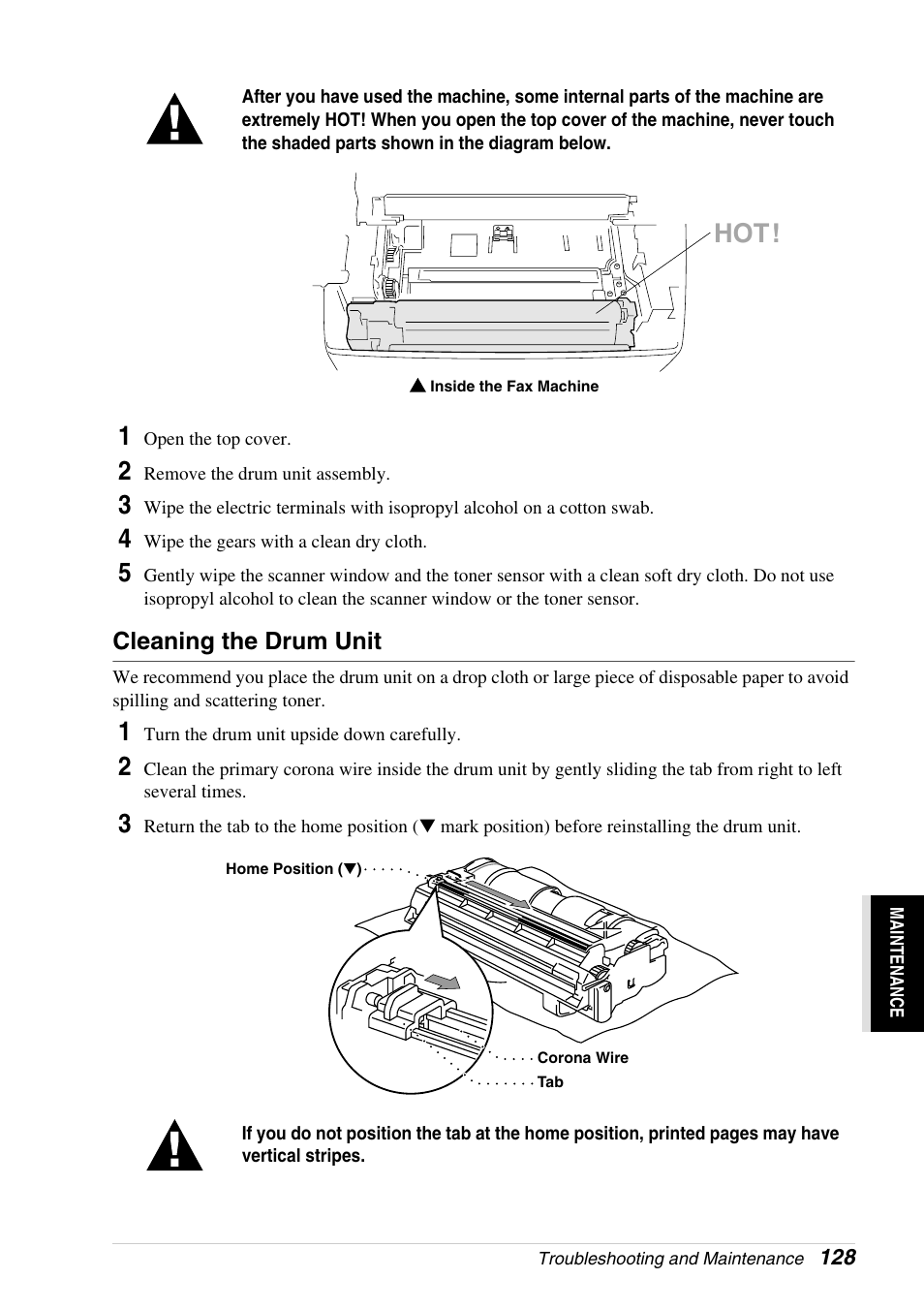 Cleaning the drum unit | Brother 4800 User Manual | Page 139 / 174