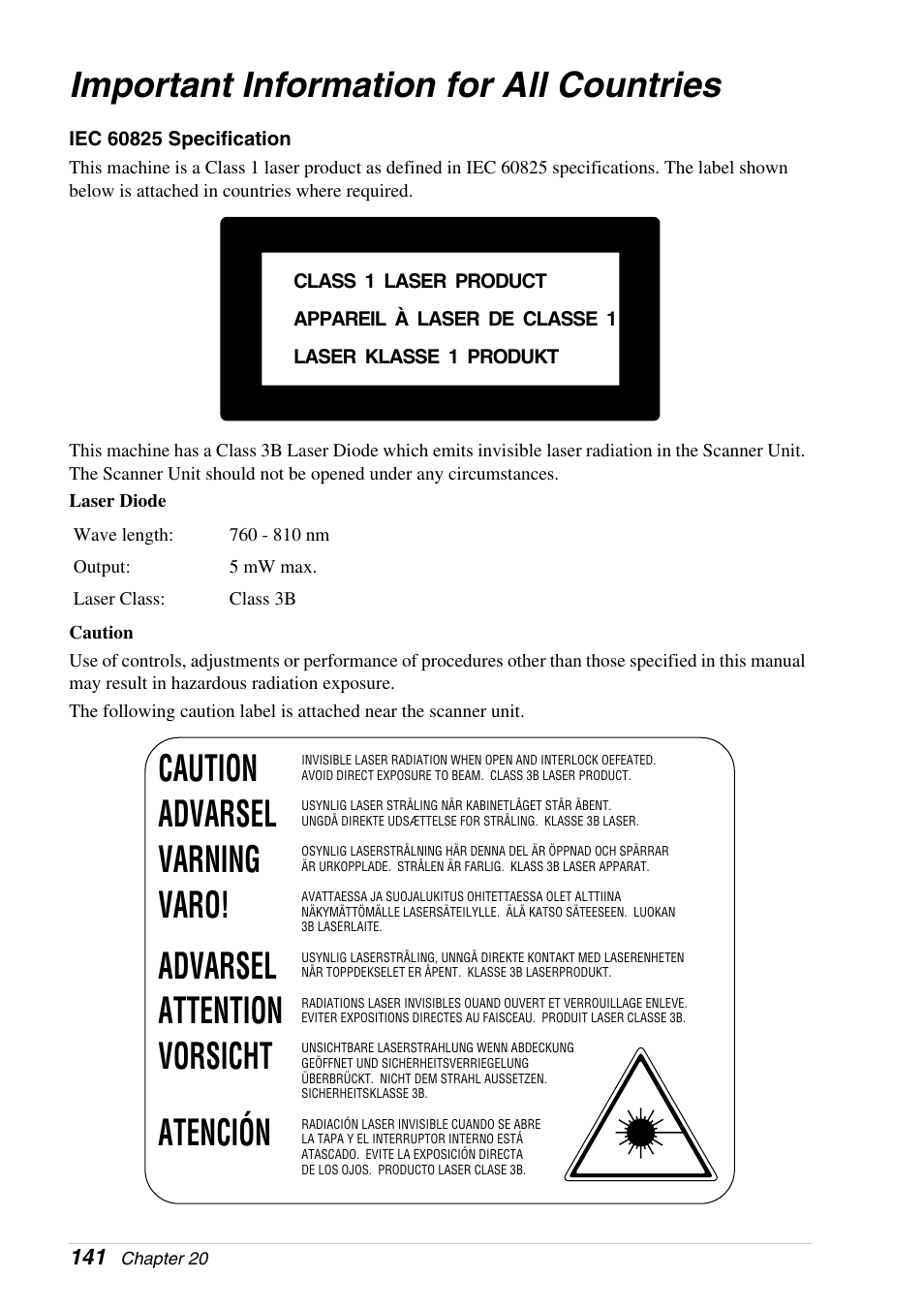 Important information for all countries | Brother 4800 User Manual | Page 152 / 174