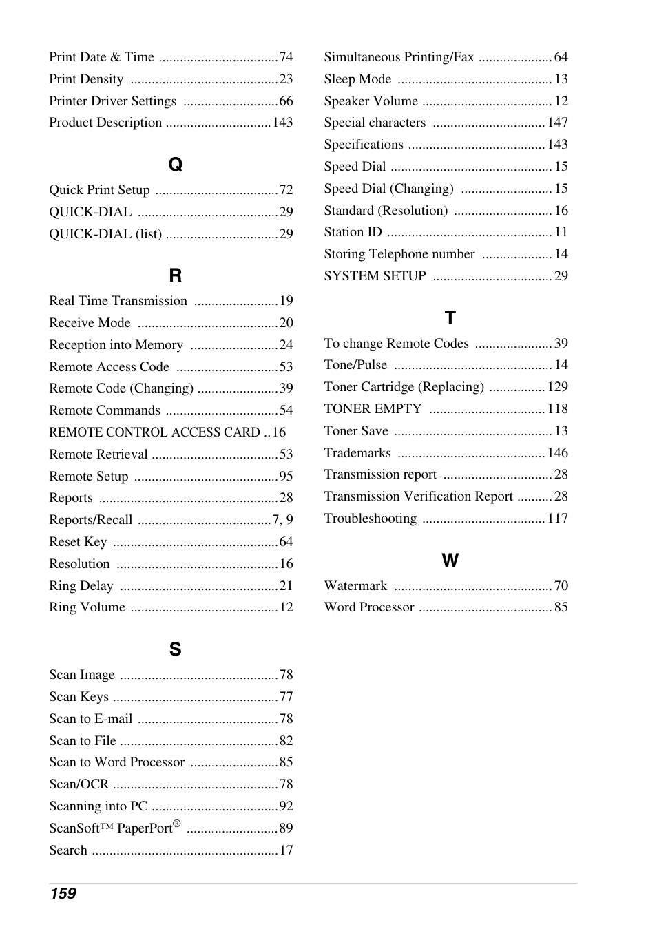 Brother 4800 User Manual | Page 170 / 174