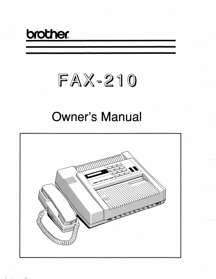 Brother FAX-210 User Manual | 68 pages