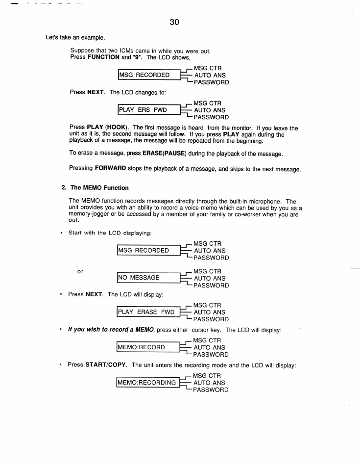 The memo function | Brother FAX-210 User Manual | Page 39 / 68