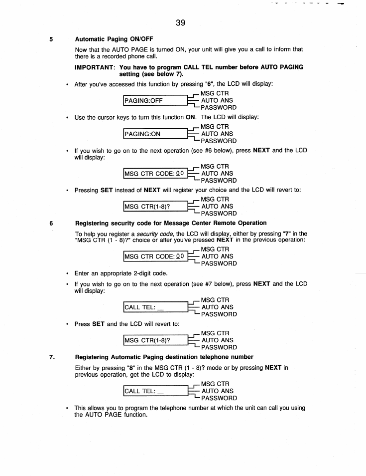 Automatic paging on/off | Brother FAX-210 User Manual | Page 48 / 68