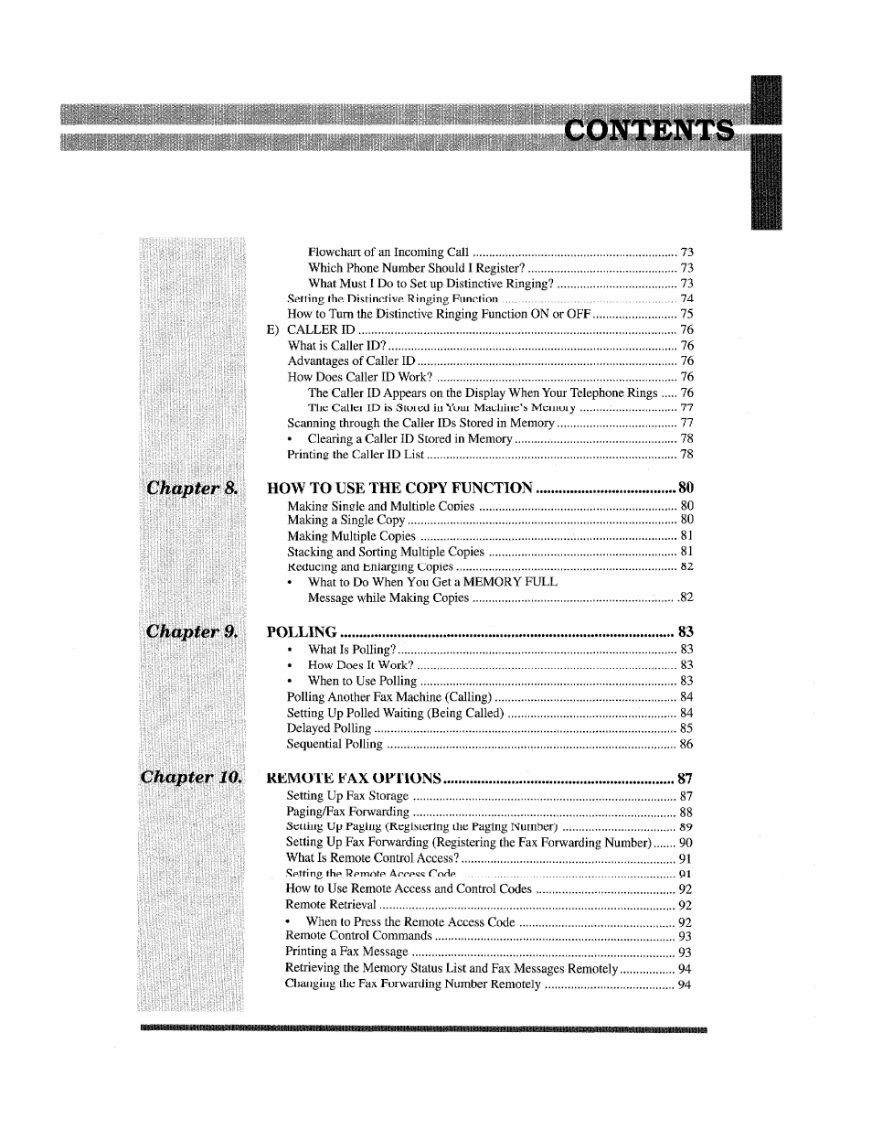 Brother INTELLIFAX 3650 User Manual | Page 7 / 144