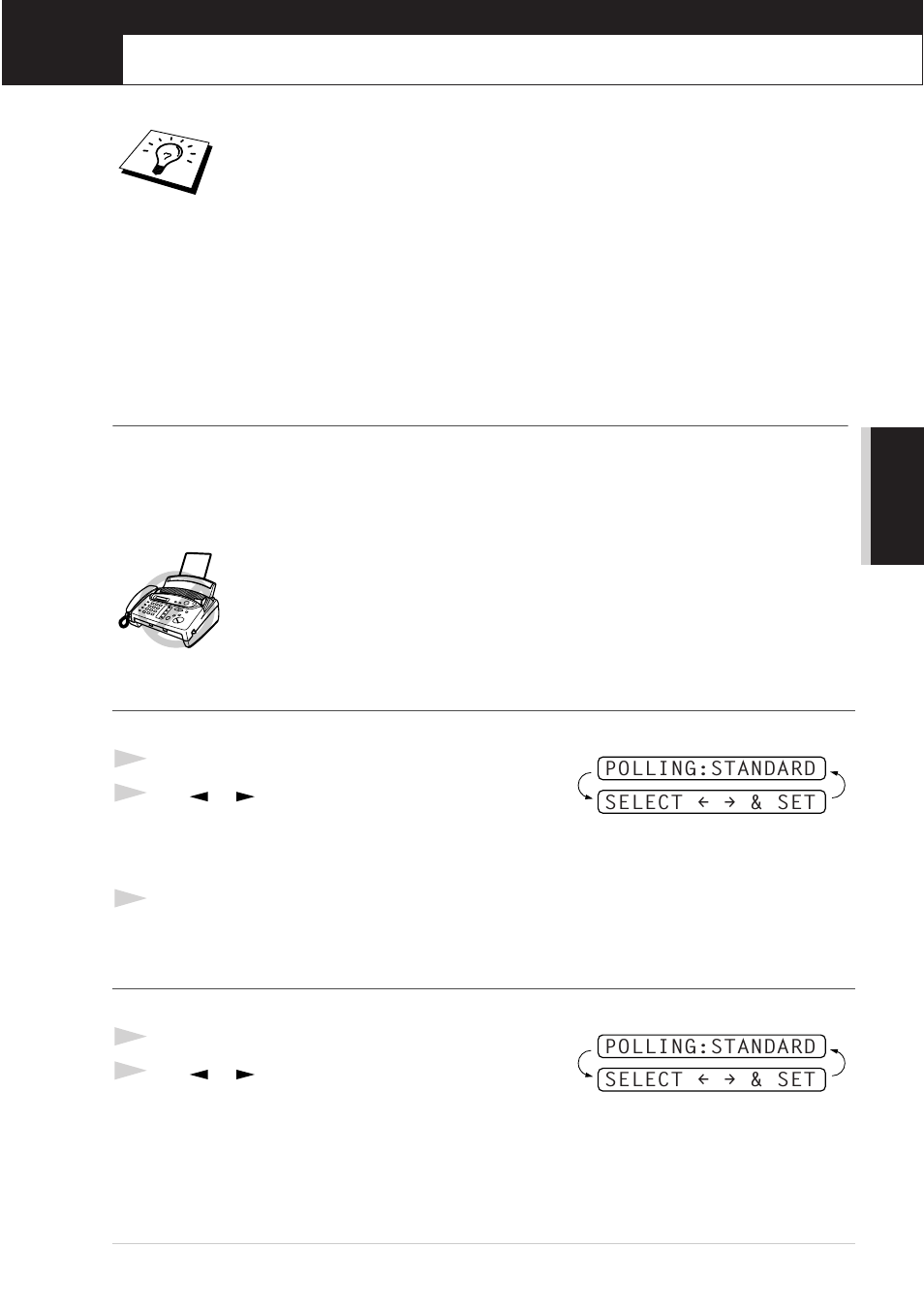 Polling, Polling receive, Secure polling | Setup for polling receive, Setup for polling receive with secure code, Chapter 9 | Brother T74 User Manual | Page 53 / 98