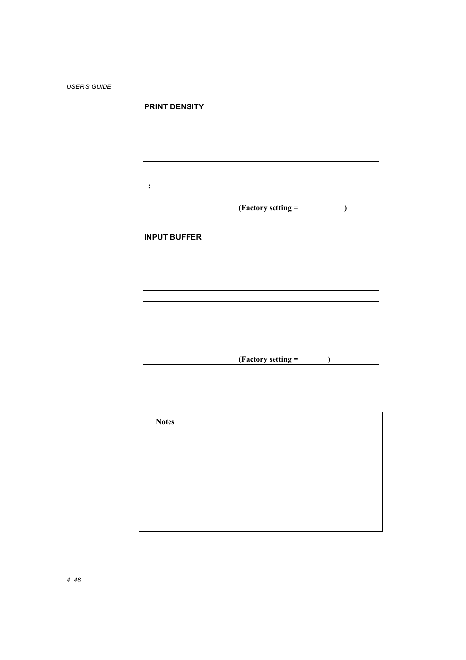Print density -46, Input buffer -46 | Brother HL-1660E User Manual | Page 113 / 258