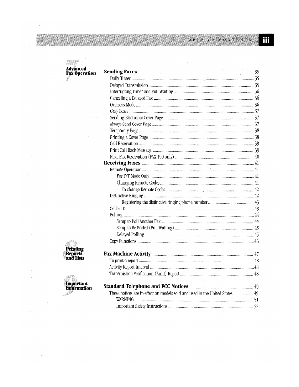 Brother Fax-170 User Manual | Page 5 / 74