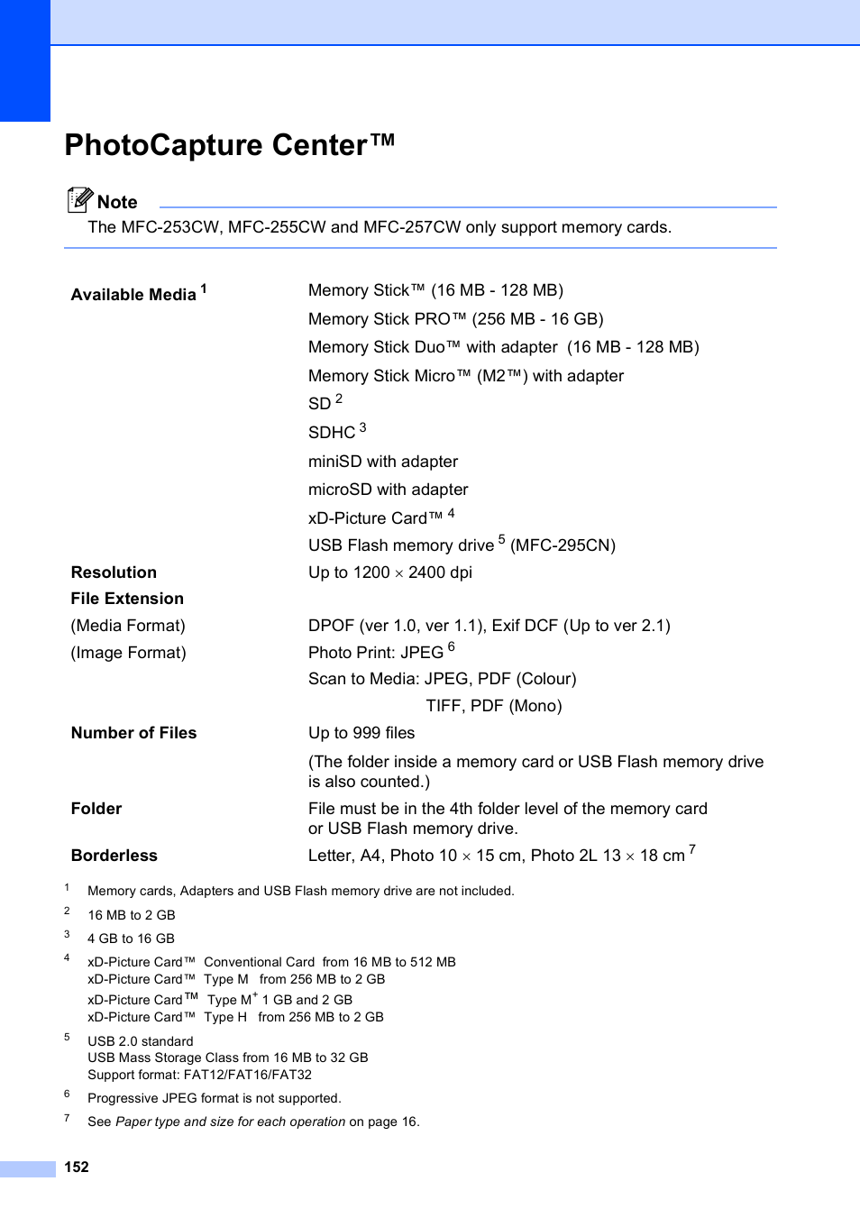 Photocapture center | Brother MFC-253CW User Manual | Page 162 / 176