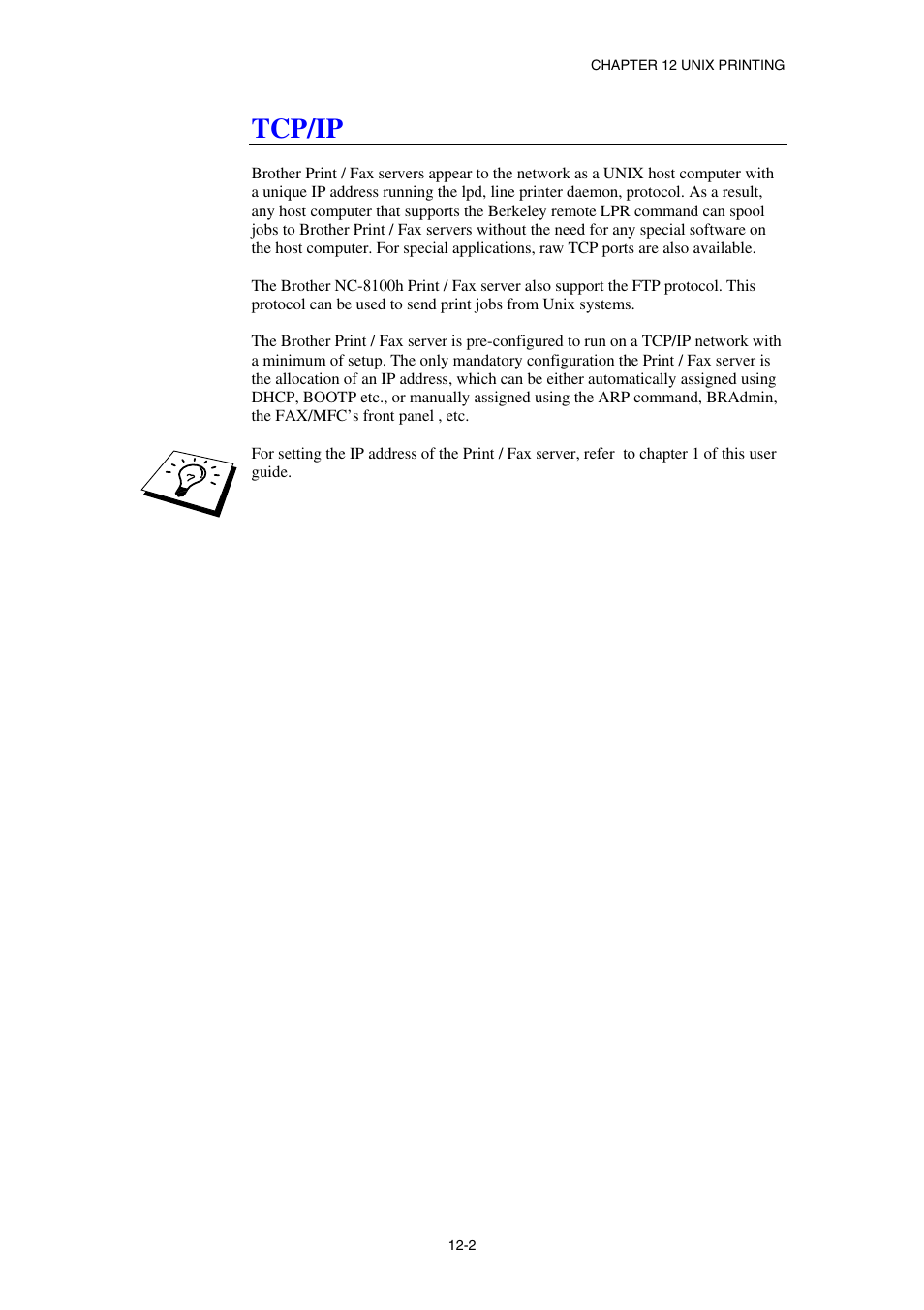 Tcp/ip | Brother NC8100H User Manual | Page 116 / 181