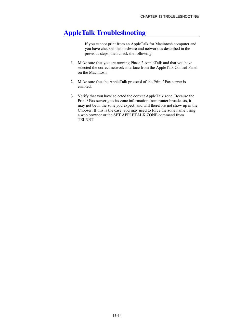 Appletalk troubleshooting | Brother NC8100H User Manual | Page 140 / 181