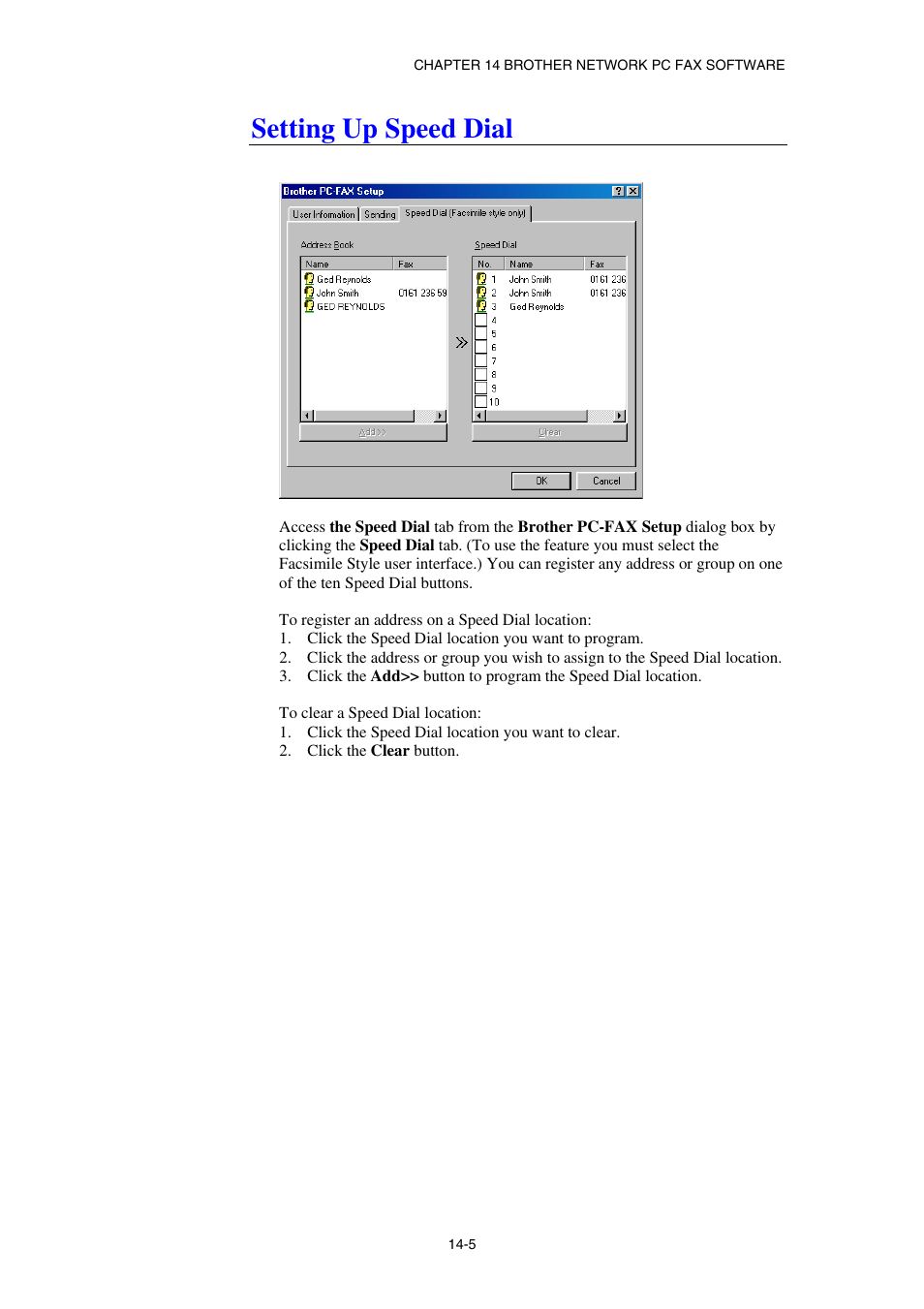 Setting up speed dial | Brother NC8100H User Manual | Page 147 / 181