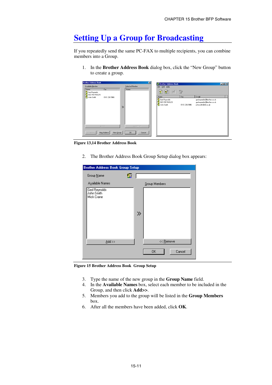 Setting up a group for broadcasting | Brother NC8100H User Manual | Page 167 / 181