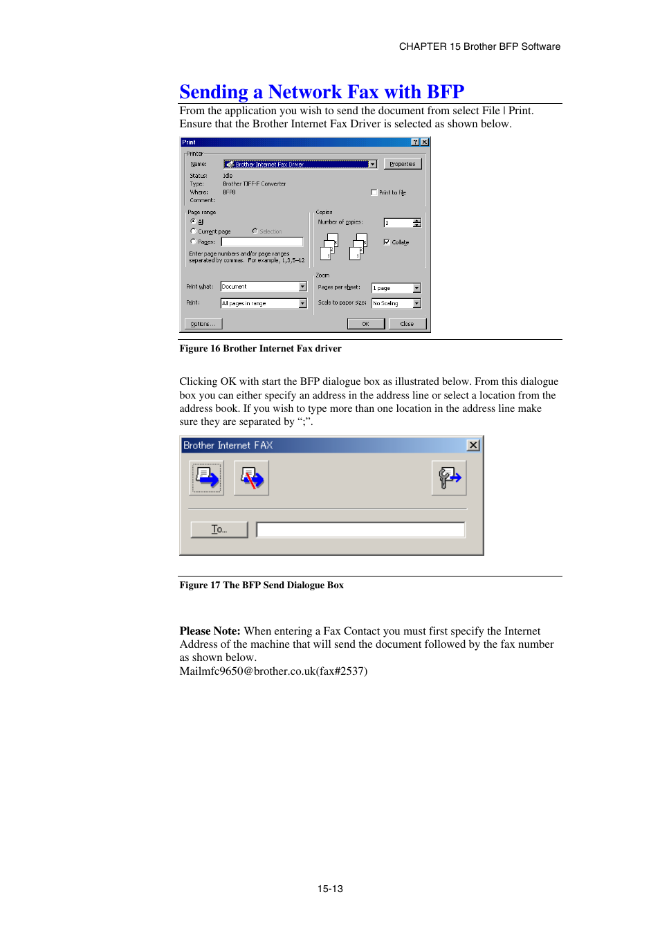 Sending a network fax with bfp | Brother NC8100H User Manual | Page 169 / 181