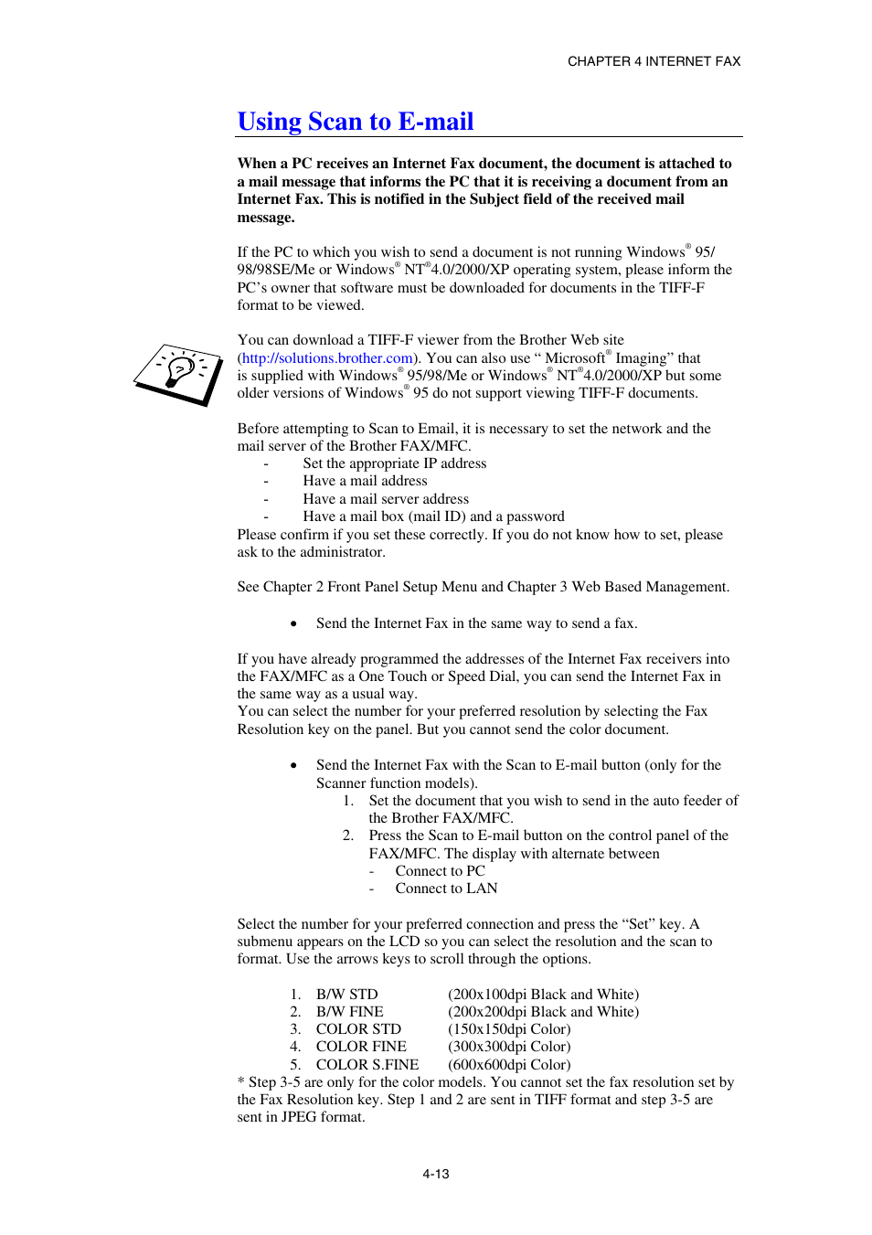 Using scan to e-mail | Brother NC8100H User Manual | Page 53 / 181
