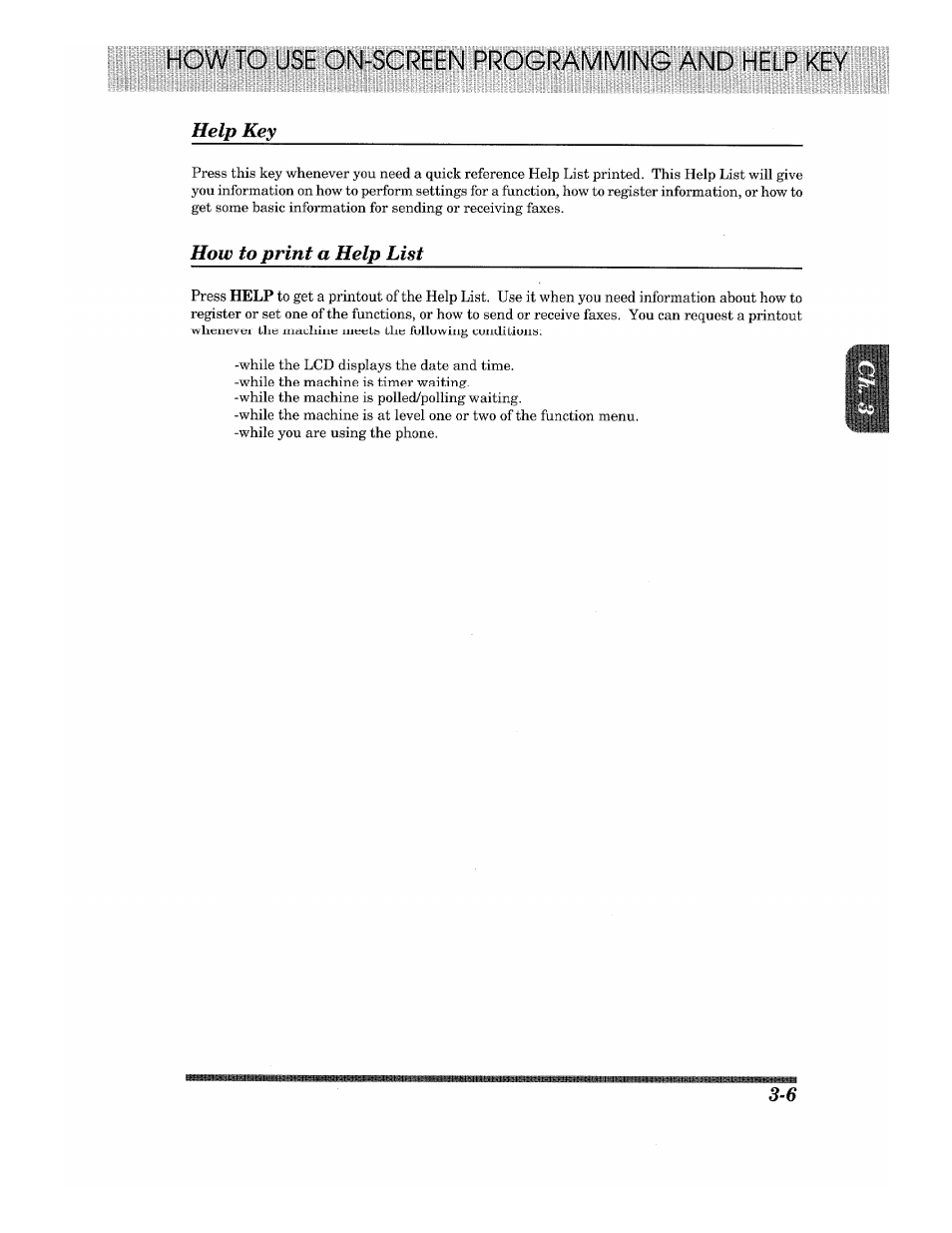 Help key, How to print a help list | Brother Fax-615 User Manual | Page 27 / 108