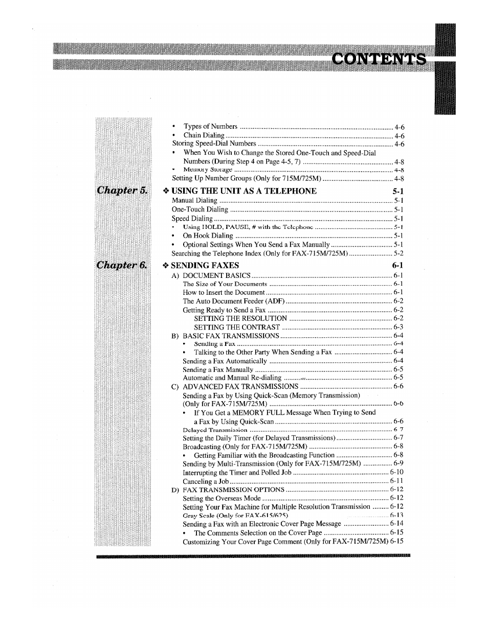Brother Fax-615 User Manual | Page 5 / 108