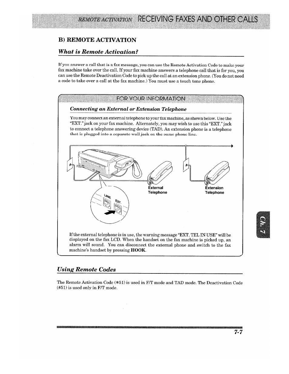 What is remote activation‘s, I||||j|||||||i|i|g|g, Using remote codes | Brother Fax-615 User Manual | Page 69 / 108