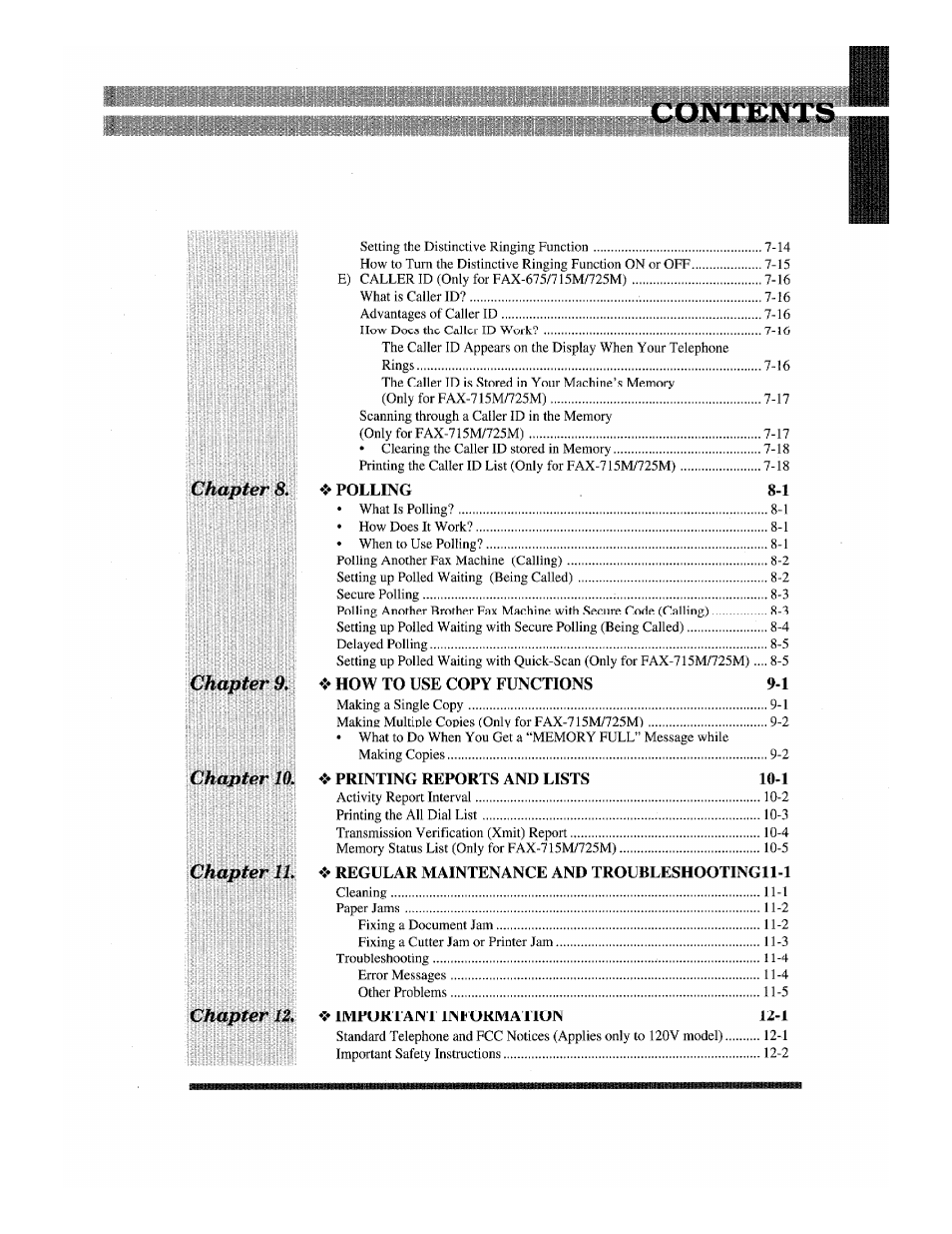 Brother Fax-615 User Manual | Page 7 / 108