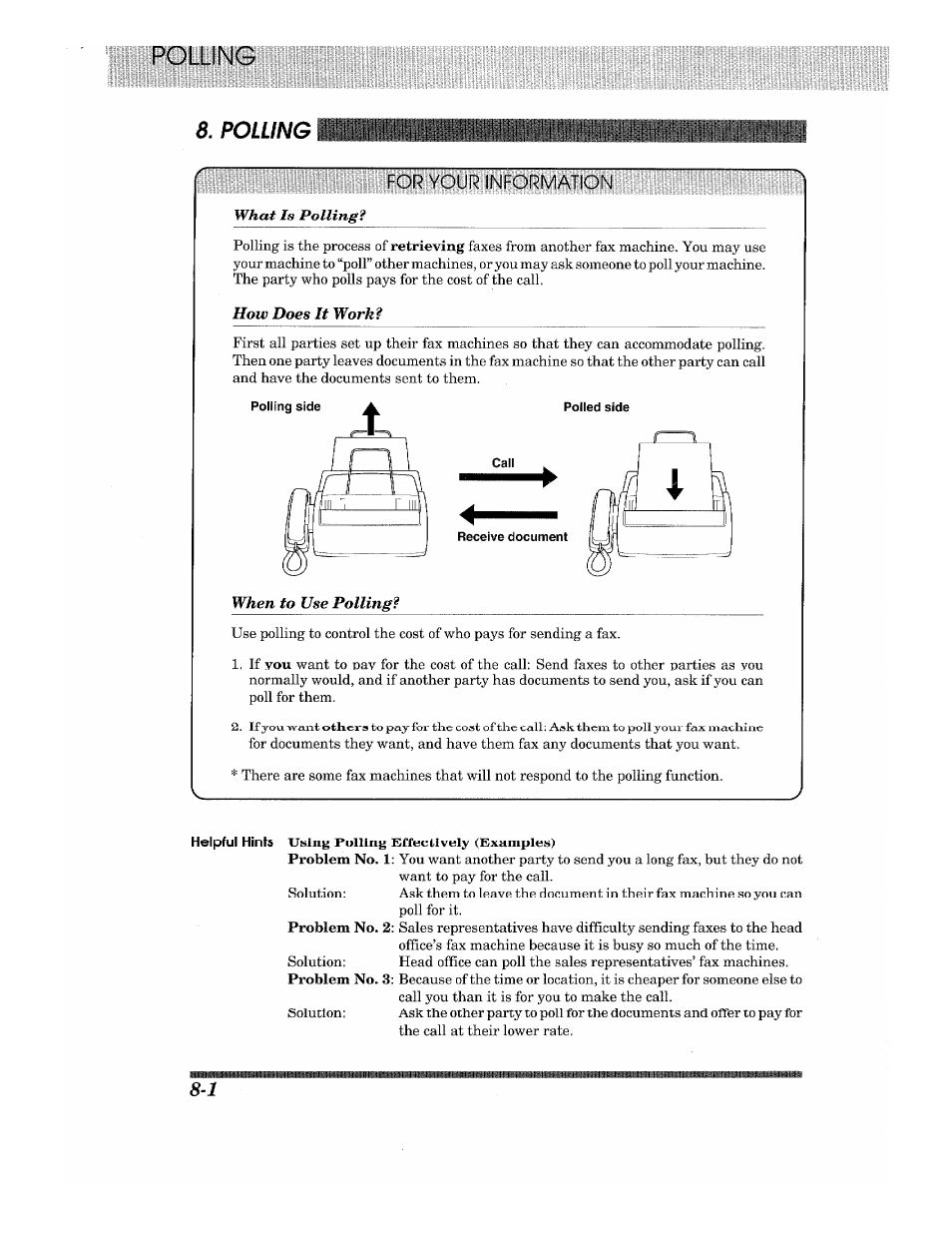 Poii/a/gil|iiiftil|liliipiii|iliil|!ll|iiib, What is polling, Hoiv does it work | When to use polling | Brother Fax-615 User Manual | Page 82 / 108