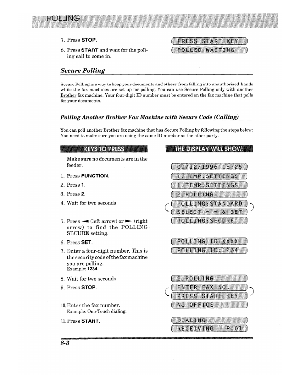 Secure polling | Brother Fax-615 User Manual | Page 84 / 108
