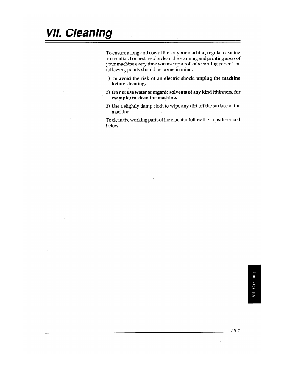 Vu. cleaning | Brother FAX-400 User Manual | Page 9 / 132