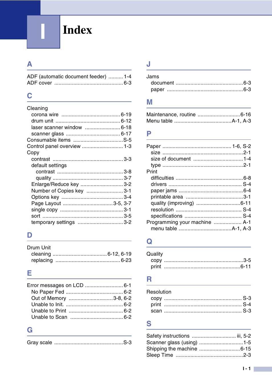 Index | Brother DCP-7010L User Manual | Page 67 / 69