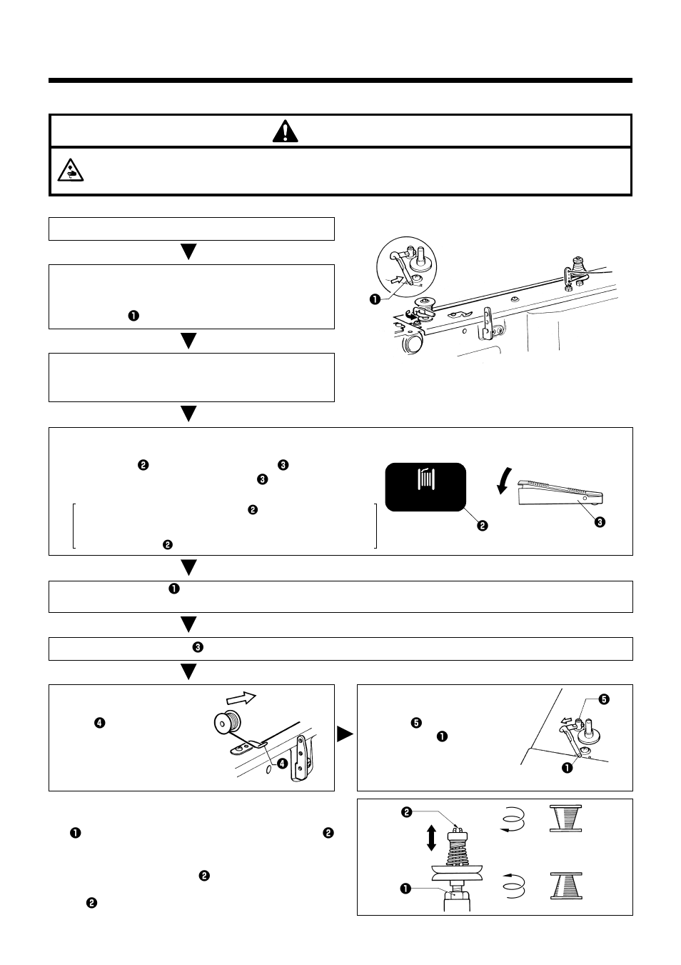 4 . winding the lower thread, Caution | Brother LK3-B448E User Manual | Page 37 / 78
