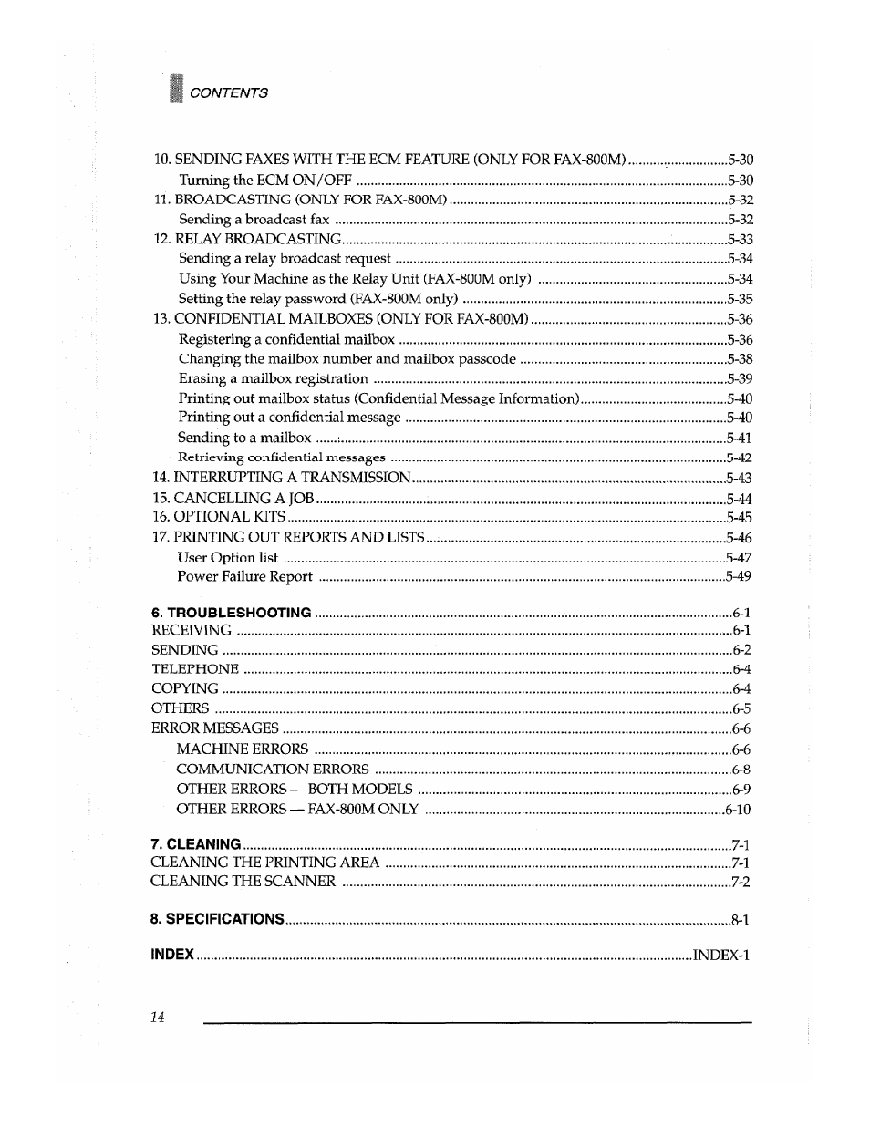 Brother Fax-700 User Manual | Page 16 / 148