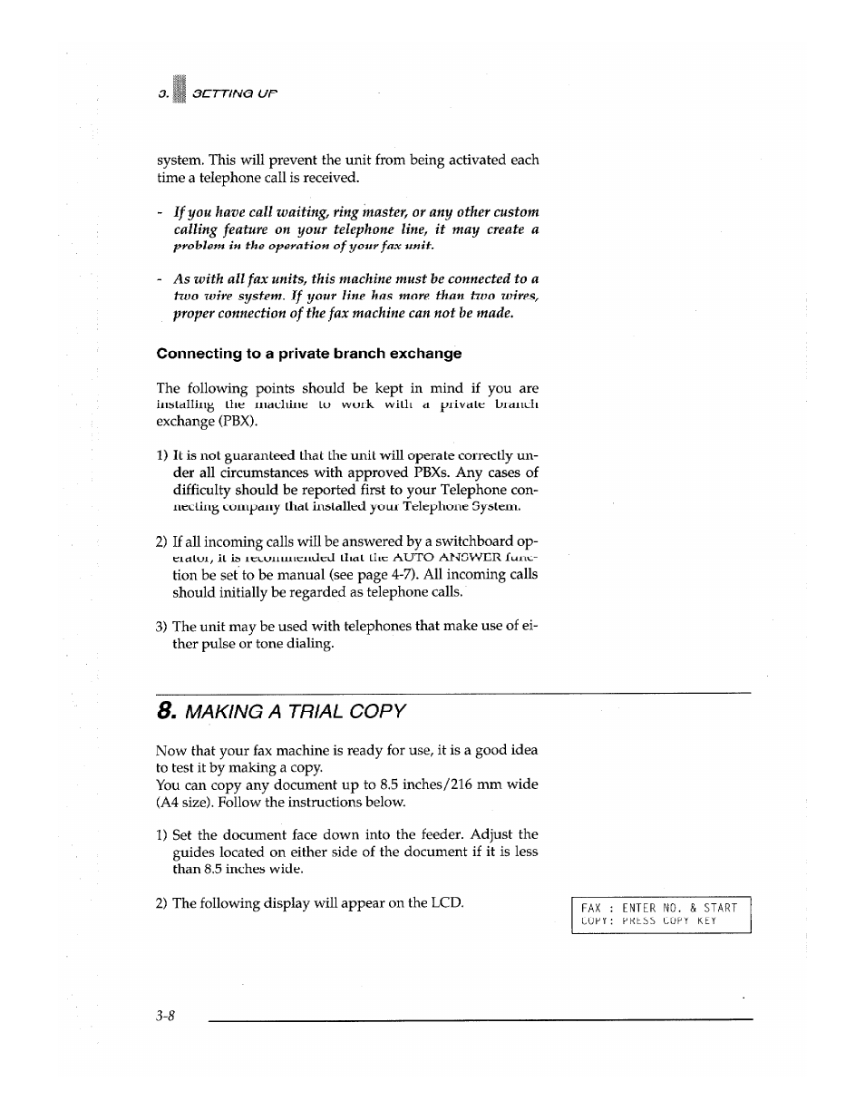 Making a trial copy | Brother Fax-700 User Manual | Page 32 / 148
