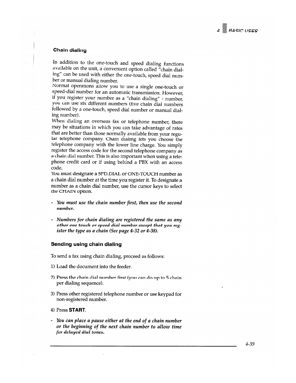 Chain dialing | Brother Fax-700 User Manual | Page 73 / 148