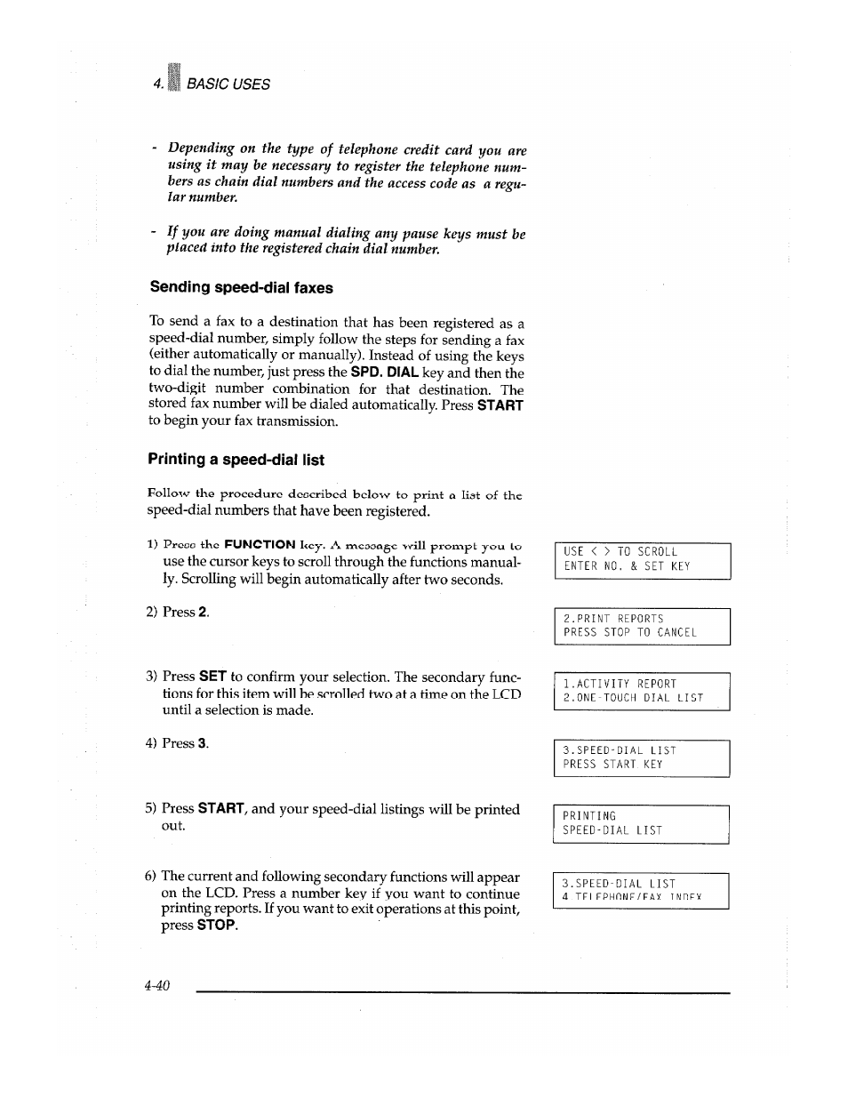 Sending speed-dial faxes, Printing a speed-dial list | Brother Fax-700 User Manual | Page 74 / 148