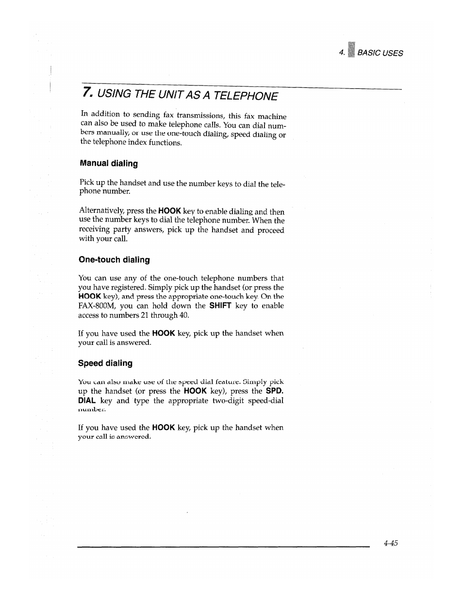 Using the unit as a telephone | Brother Fax-700 User Manual | Page 79 / 148