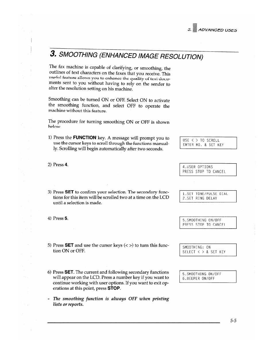 Smoothing (enhanced image resolution) | Brother Fax-700 User Manual | Page 85 / 148
