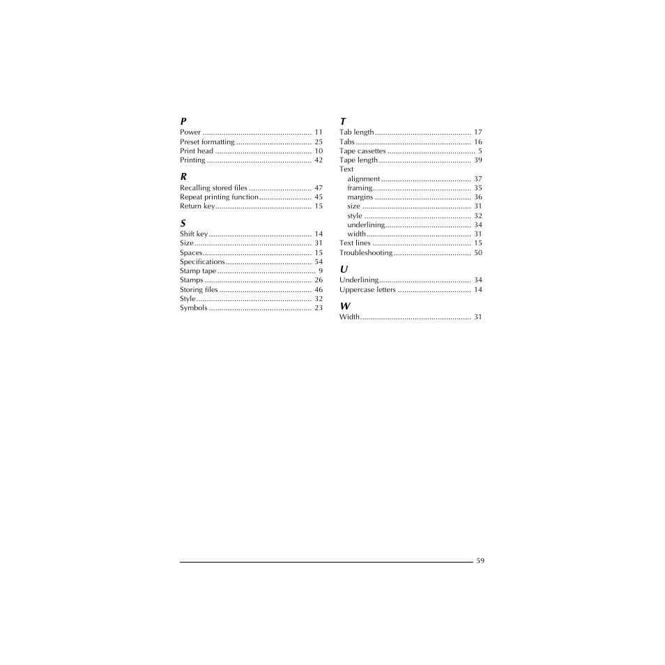 Brother P-TOUCH 1900 User Manual | Page 63 / 66