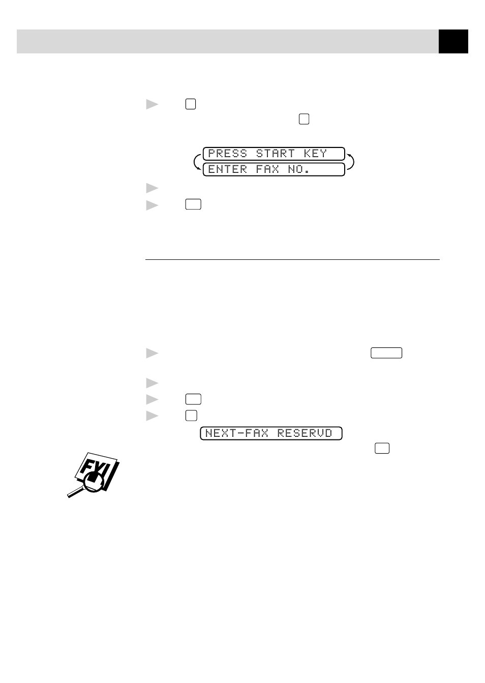 Next-fax reservation (for fax 275 only) | Brother FAX 255 User Manual | Page 53 / 95