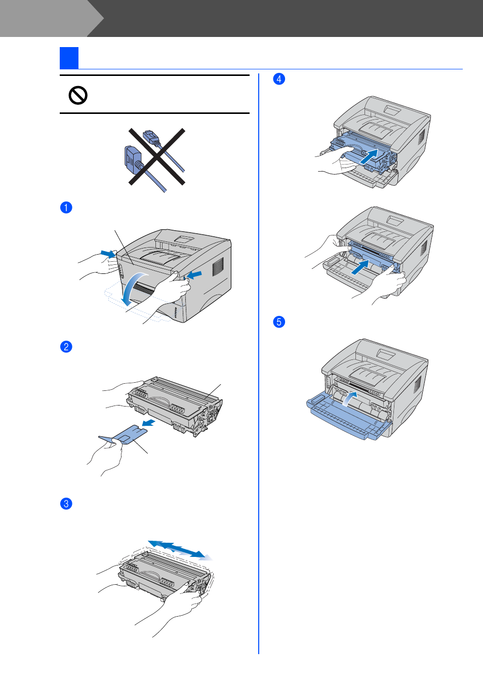 Install the drum unit assembly, Step 1, Setting up your printer | 2install the drum unit assembly | Brother HL-1430 User Manual | Page 10 / 23