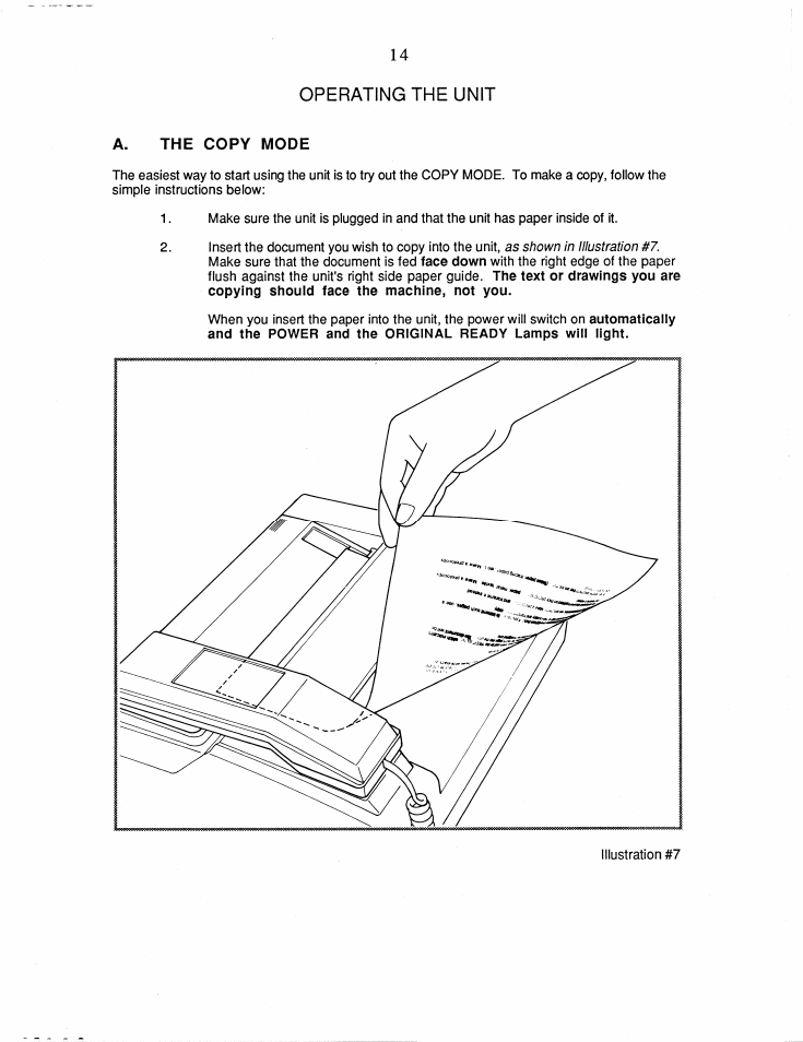 A. the copy mode | Brother FAX-50 User Manual | Page 19 / 32