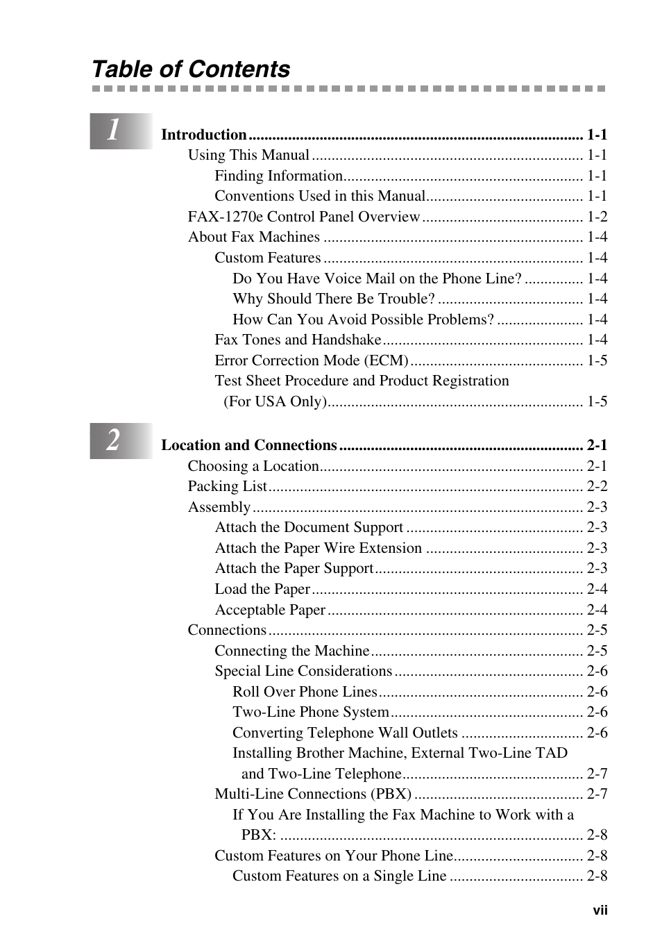 Brother IntelliFAX 1270e User Manual | Page 9 / 108