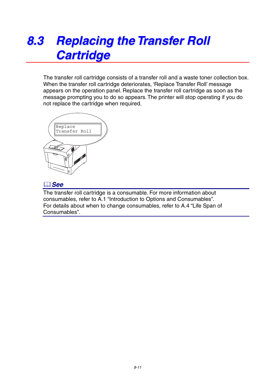 3 replacing the transfer roll cartridge | Brother 4000CN User Manual | Page 157 / 183