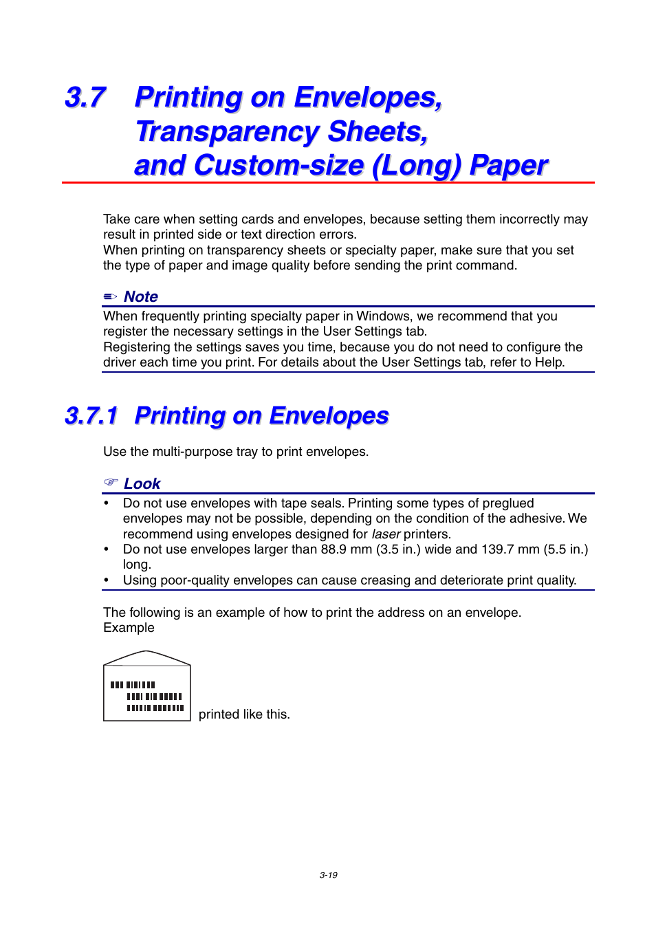 1 printing on envelopes, Printing on envelopes | Brother 4000CN User Manual | Page 61 / 183