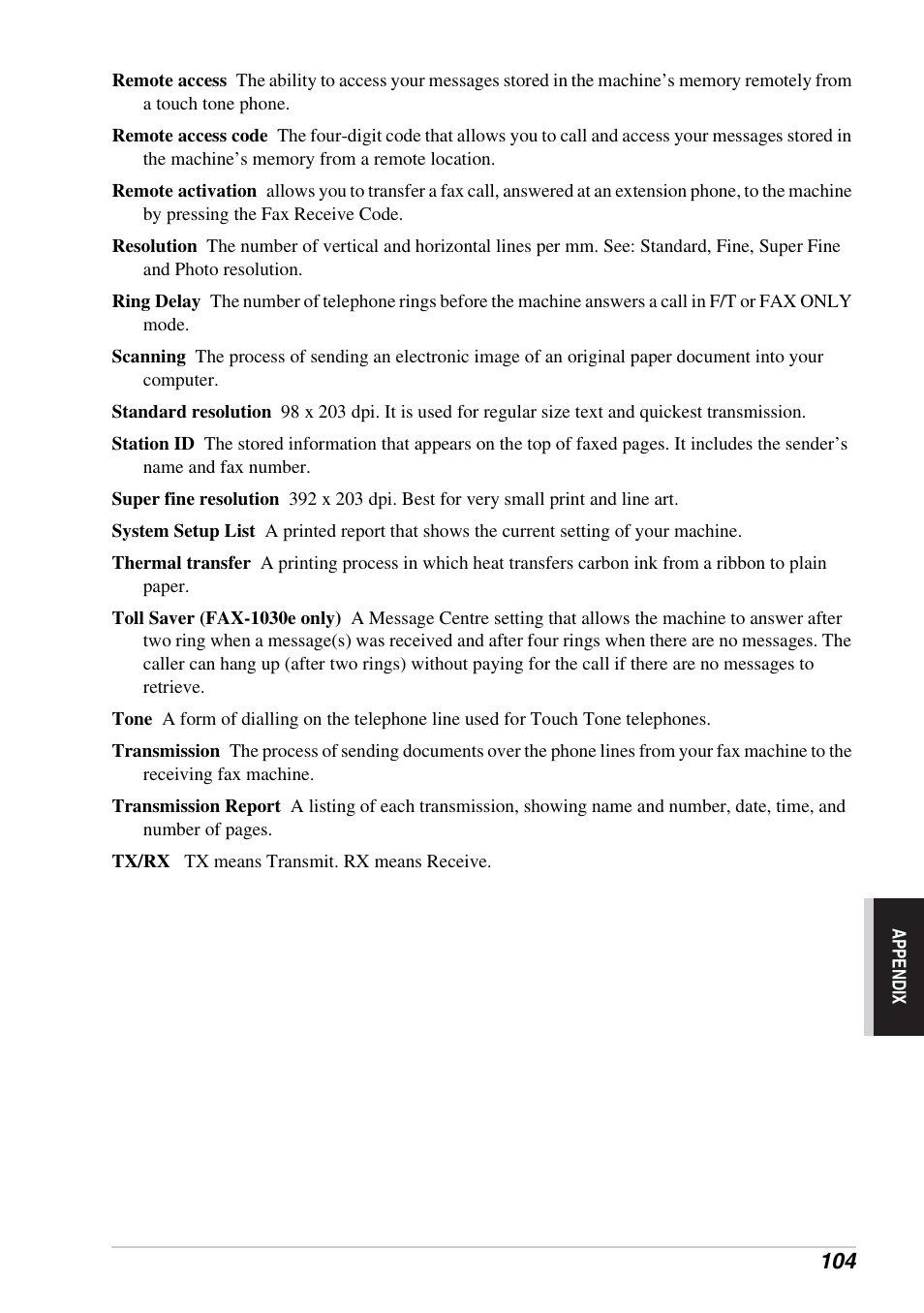 Brother FAX-1030E User Manual | Page 111 / 118