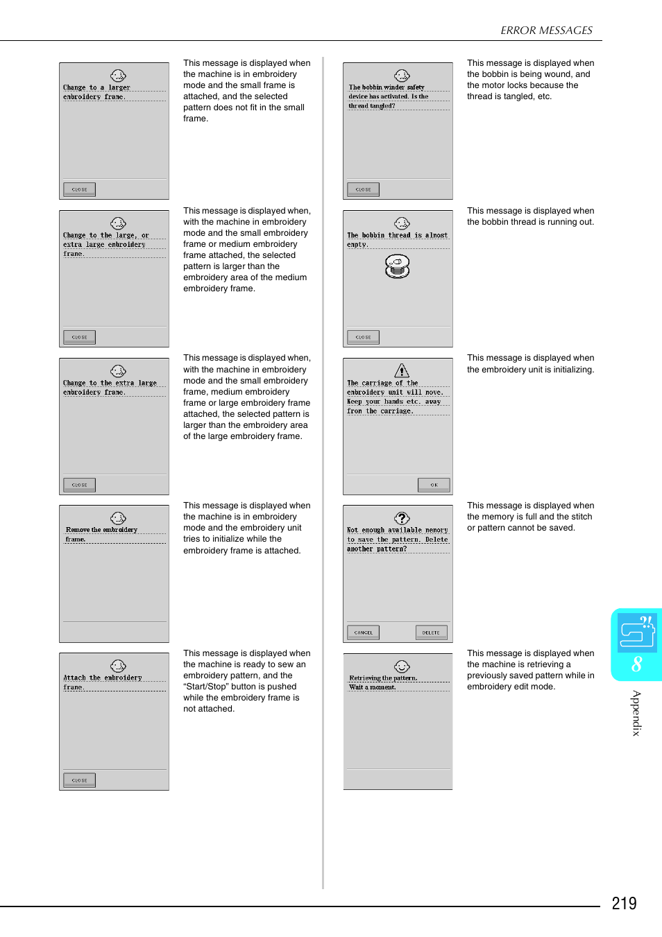Brother 882-S90/S91 User Manual | Page 230 / 249